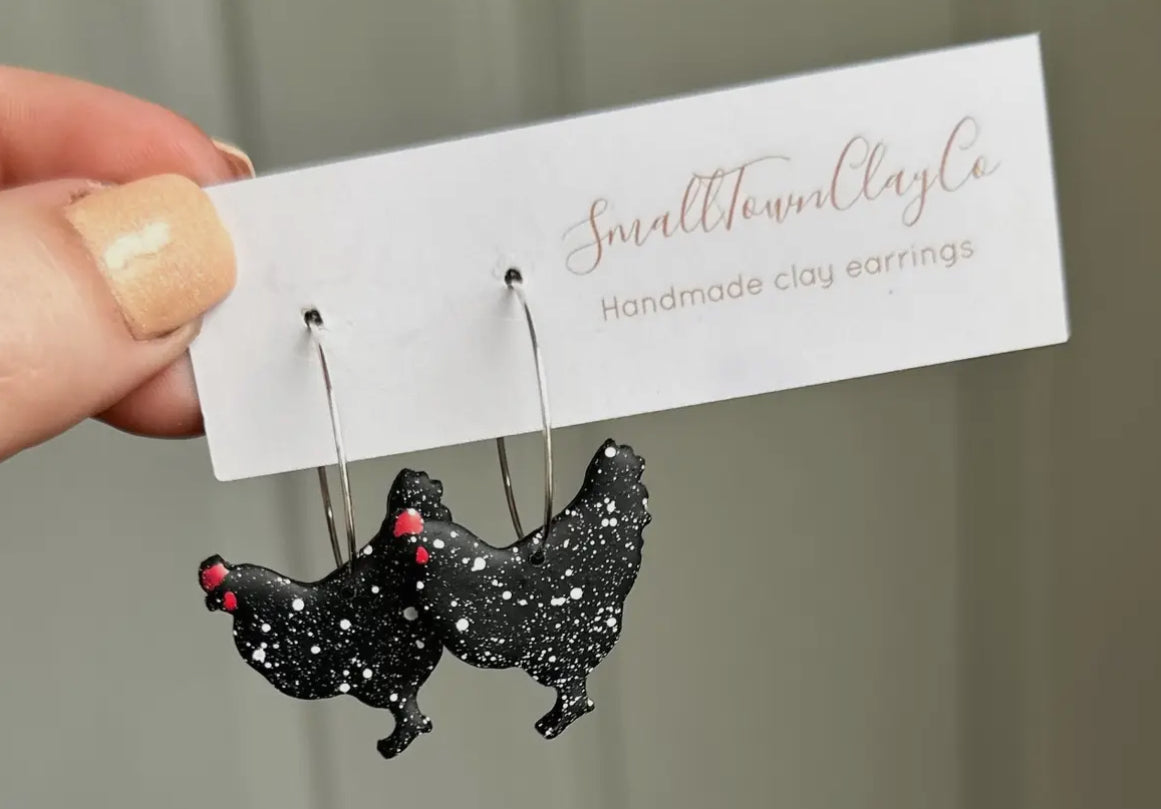 Black Clay Earrings