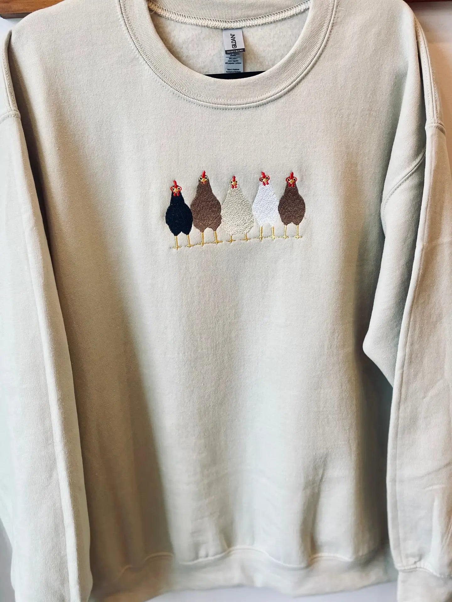 Embroidered Chickens Sweatshirt